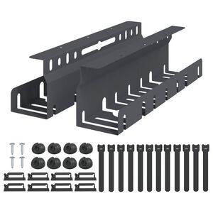 vidaXL Unter dem Schreibtisch Kabelmanagement Tray 2 Stk. Anthrazit