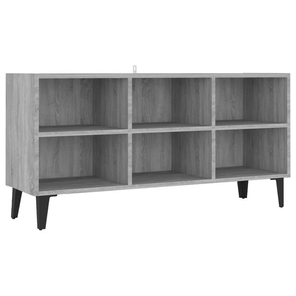vidaXL TV-Schrank mit Metallbeinen Grau Sonoma 103,5x30x50 cm