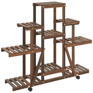 vidaXL Blumenst&auml;nder mit Rollen 110x25x101 cm Massivholz Tanne