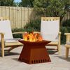 vidaXL Feuerstelle Braun 48 x 48 x 40 cm Wetterfeststahl