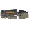 vidaXL Garten-Sofa-Set mit Kissen 13 pcs Grau 100 x 100 x 71 cm