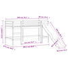 vidaXL Kinderhochbett mit Turm Blau 90x200 cm Massivholz Kiefer