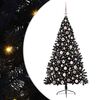 vidaXL K&uuml;nstlicher vorbeleuchteter Weihnachtsbaum Schwarz 180 cm PVC