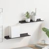 vidaXL Wandregal mit Regal 2 pcs Schwarz 40 x 8,5 x 2,5 cm
