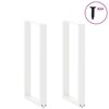 vidaXL Bartischbeine U-Form 2 Stk. Wei&szlig; 50x(100-101) cm Stahl