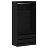 vidaXL Kleiderschrank mit Regal Schwarz Eichen-Optik 100 x 50 x 200 cm