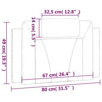 vidaXL Kopfteil-Kissen Weiß und Schwarz 80 cm Kunstleder