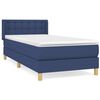 vidaXL Boxspringbett mit Matratze Blau 90x190 cm Stoff