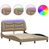 vidaXL Bettgestell mit LED ohne Matratze "Hvar" Cappuccino-Braun 120x200 cm