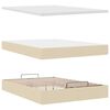 vidaXL Ottoman-Bett mit Matratze & LEDs Creme 140x200 cm Stoff