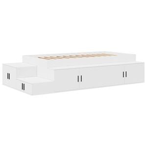 vidaXL Aufbewahrungsbettgestell Wei&szlig; 80 cm Holzwerkstoff