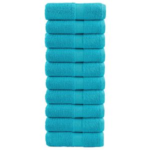 vidaXL Premium Waschhandt&uuml;cher SOLUND 10 St&uuml;ck T&uuml;rkis 30x30 cm 600 g/m&sup2;
