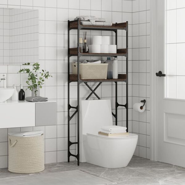vidaXL Waschmaschinenregal Braun Eichen-Optik 67x25x163 cm