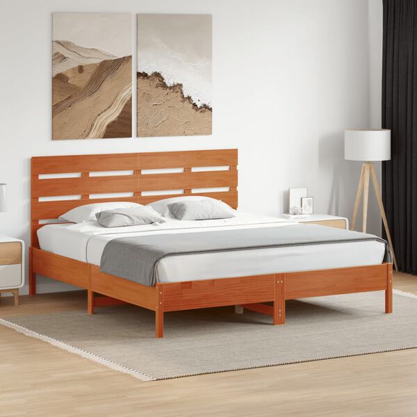 vidaXL Kopfteil Wachsbraun 180 cm Massivholz Kiefer