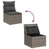 vidaXL Gartensofa-set mit Kissen 13 pcs Grau Poly Rattan