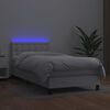 vidaXL Boxspringbett mit Matratze & LED Wei&szlig; 90x190 cm Kunstleder
