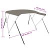 vidaXL 3-Bow Bimini-Top Grau 183x140x137 cm