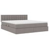 vidaXL Bett mit Stauraum und LED Taupe 160 x 200 cm Polyester