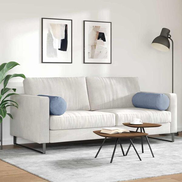 vidaXL Bolsterkissen 2 St&uuml;ck Blau &Oslash; 25 x 70 cm Cordstoff