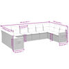 vidaXL 10-tlg. Garten-Sofagarnitur mit Kissen Beige Poly Rattan