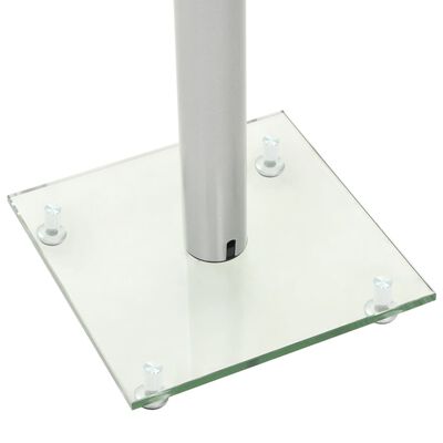 vidaXL Lautsprecherständer Säulen-Design 2 Stk. Hartglas Silbern
