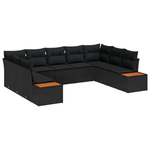 vidaXL Gartensofa-set 5 stk. 9-Sitzanzahl Schwarz Polyrattan