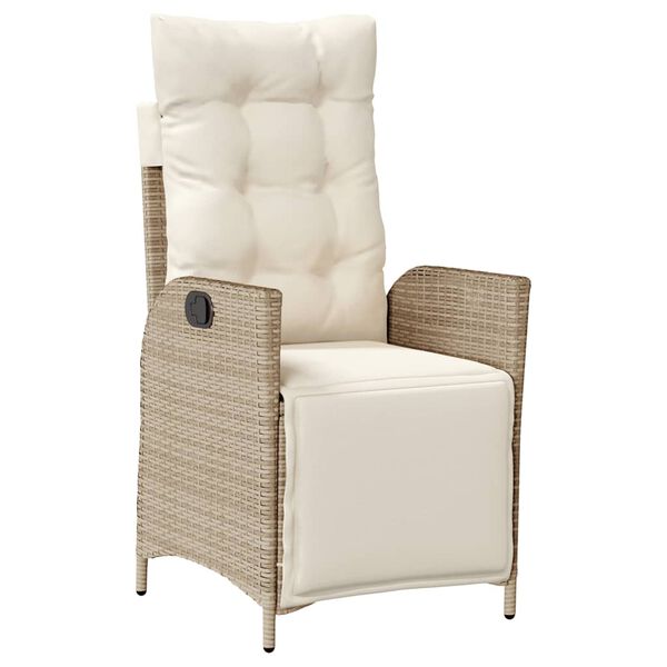 vidaXL 3-tlg. Bistro-Set mit Kissen Beige Poly Rattan