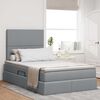 vidaXL Bett mit Stauraum und LED Hellgrau 120 x 200 cm Polyester