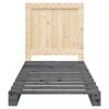 vidaXL Massivholzbett mit Kopfteil Grau 90x200 cm Kiefer
