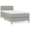 vidaXL Boxspringbett mit Matratze Hellgrau 100x200 cm Stoff