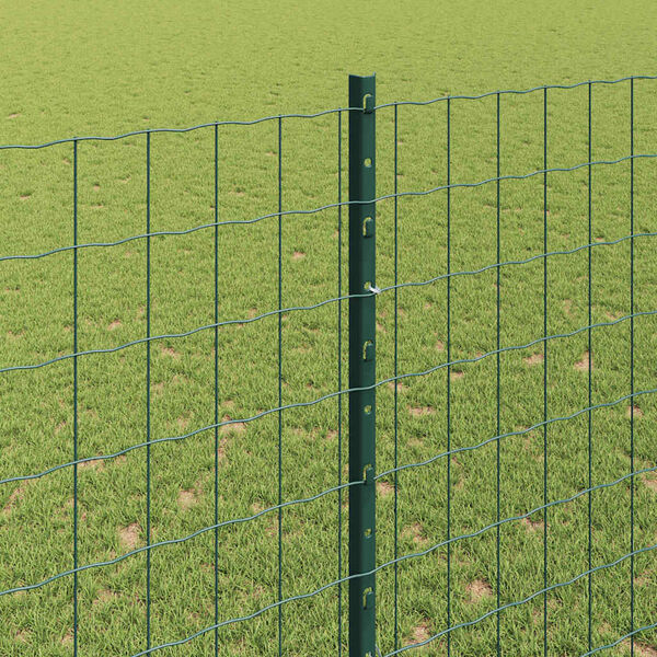 vidaXL Zaun mit Pfosten Gr&uuml;n 1,6 x 10 m Stahl und PVC