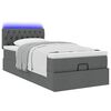 vidaXL Ottoman-Bett mit Matratze & LEDs Dunkelgrau 90x190 cm Stoff