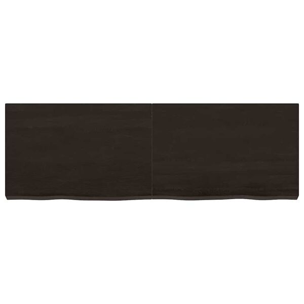 vidaXL Wandregal Dunkelbraun 120x40x(2-6)cm Massivholz Eiche Behandelt