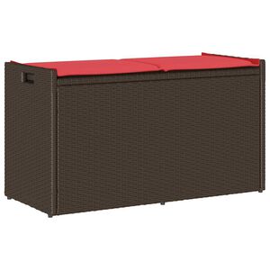 vidaXL Outdoor-Sitzbank mit Stauraum und Kissen Braun 100 cm