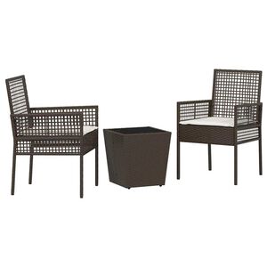 vidaXL Garten Bistro Set 3 pcs Braun Poly-Rattan