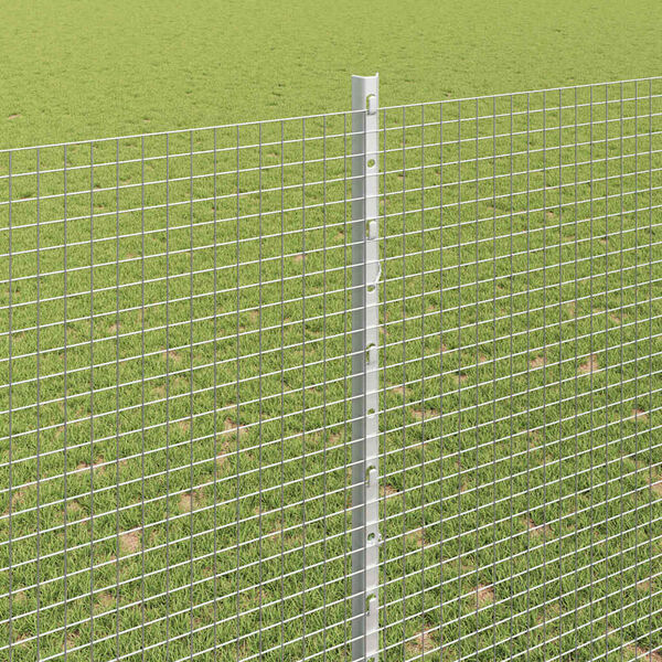 vidaXL Zaun mit Pfosten Silber 1.6 x 25 m Stahl