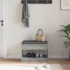 vidaXL Flurbank mit Kissen mit Regal Betongrau 63 x 38 x 45 cm