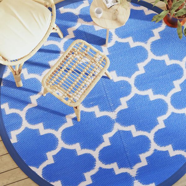 vidaXL Outdoor-Teppich ARAKIL Blau &Oslash;200 cm PP
