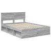 vidaXL Bettrahmen Graues Sonoma 140 x 190 cm Massives Kiefernholz