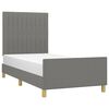 vidaXL Bettgestell ohne Matratze Dunkelgrau 90x190 cm Stoff