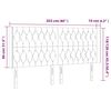 vidaXL LED Kopfteil Blau 203x16x118/128 cm Stoff