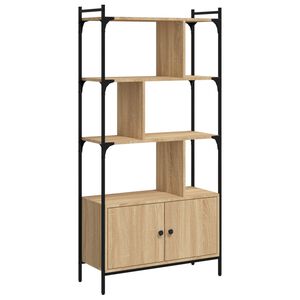 vidaXL B&uuml;cherregal mit T&uuml;ren Sonoma-Eiche 76,5 x 30 x 154,5 cm Holzwerkstoff