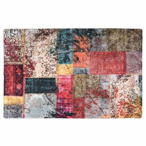 vidaXL Teppich Waschbar Patchwork 80x150 cm Mehrfarbig