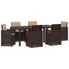 vidaXL Garten Essgruppe 7 Stk. Braun und Taupe PP