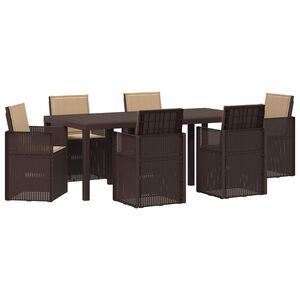 vidaXL Garten Essgruppe 7 stk. Braun und Taupe PP