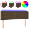vidaXL LED Kopfteil Dunkelbraun 147x16x78/88 cm Stoff