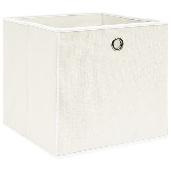 vidaXL Aufbewahrungsboxen 10 Stk. Wei&szlig; 32x32x32 cm Stoff