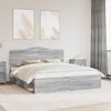 vidaXL Bettrahmen Graues Sonoma 200 x 200 cm Massives Kiefernholz