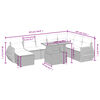 vidaXL 9-tlg. Garten-Sofagarnitur mit Kissen Grau Poly Rattan