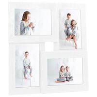 vidaXL Collage Bilderrahmen für 4x(10x15 cm) Fotos Weiß MDF